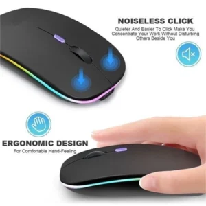 Wireless Mouse BT5.2+2.4G+RGB Light Rechargeable