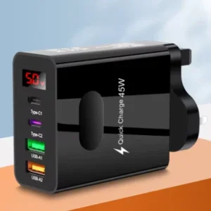 Cargador USB C de 45W, adaptador de teléfono móvil con pantalla Digital de cargare